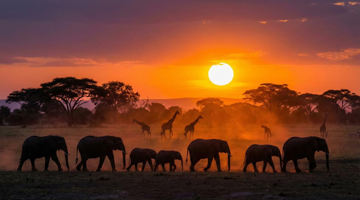 网红非洲野生动物视频 - 象群迁徙